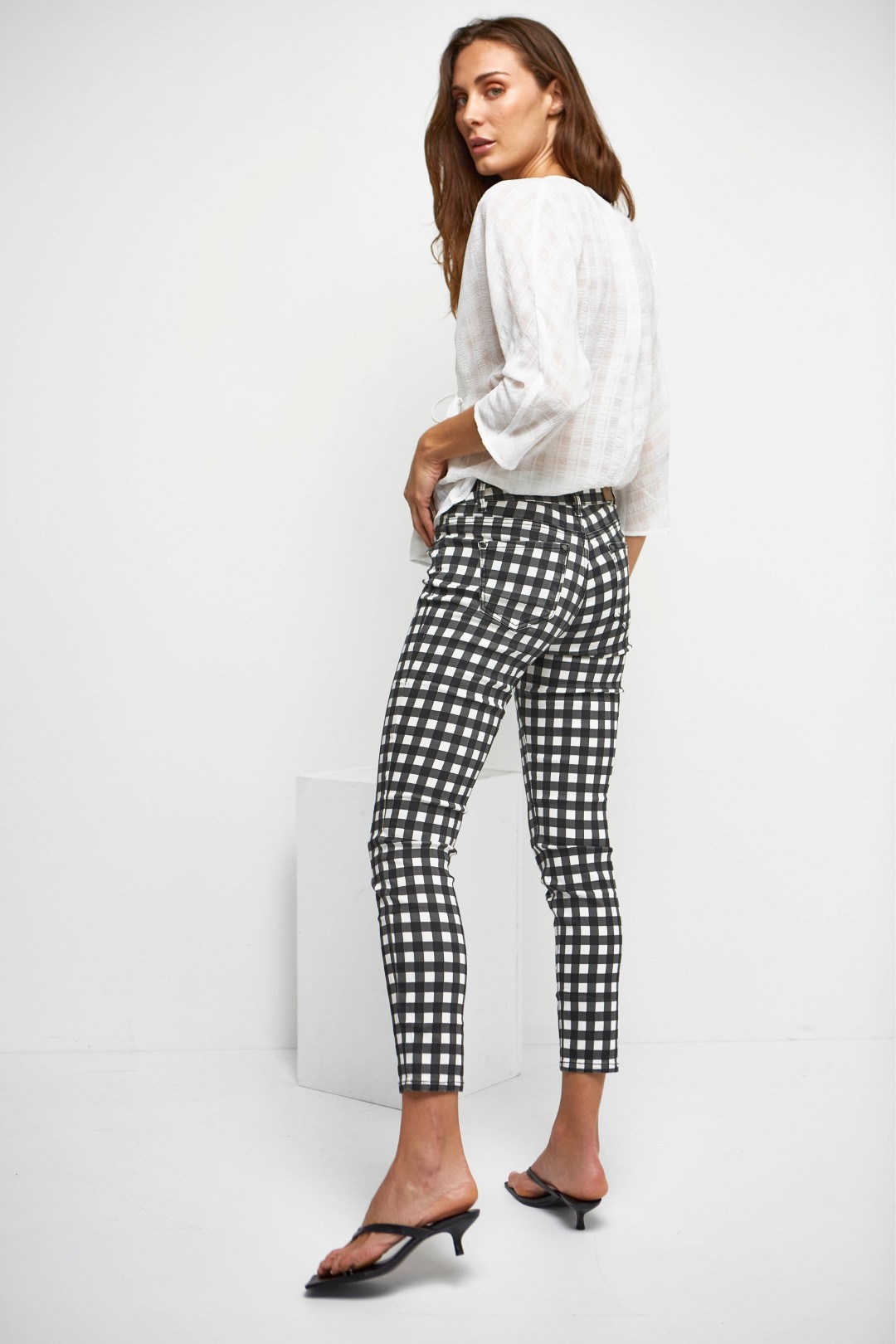 Printed five pockets trousers