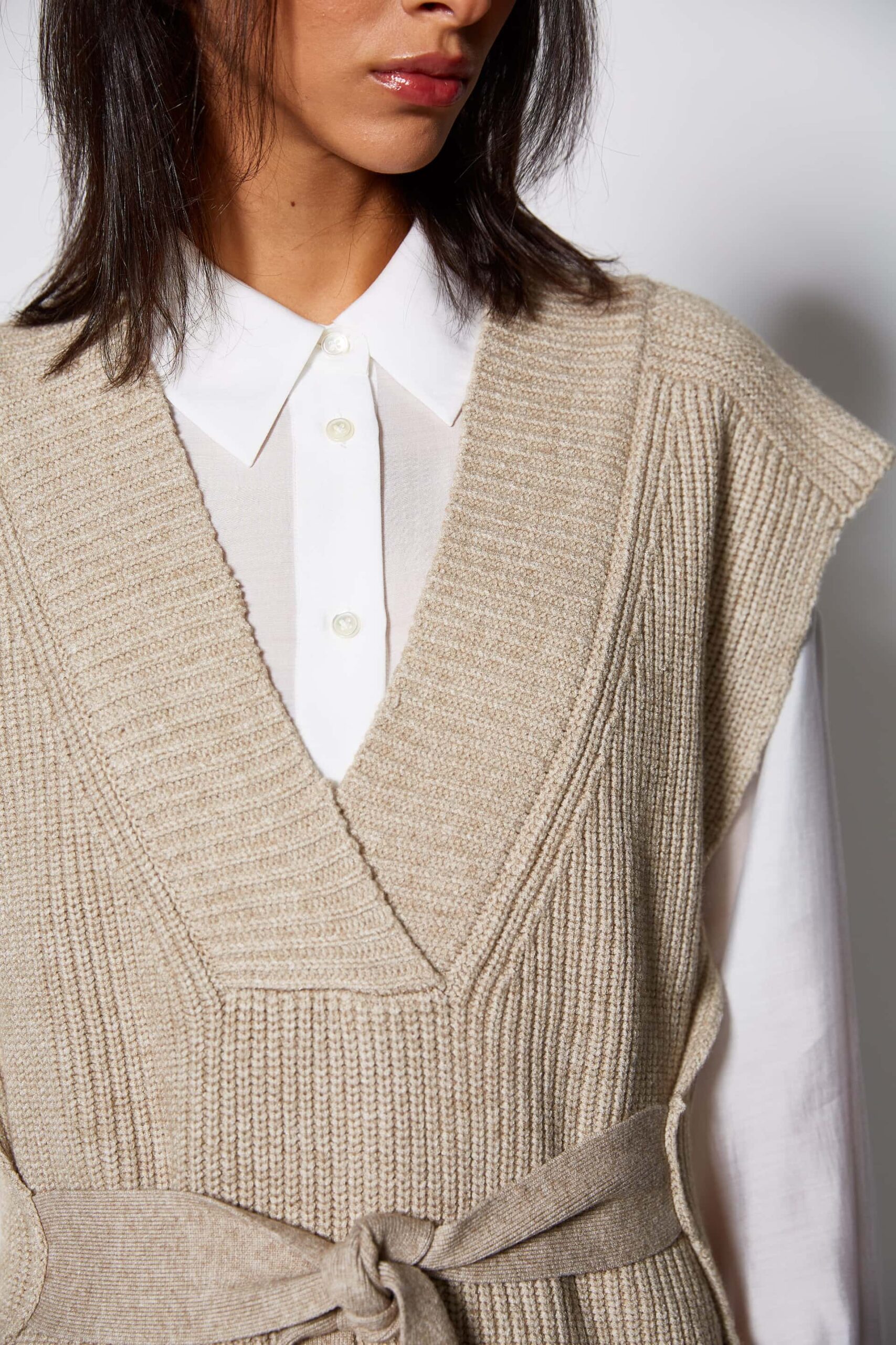 English rib knitted vest