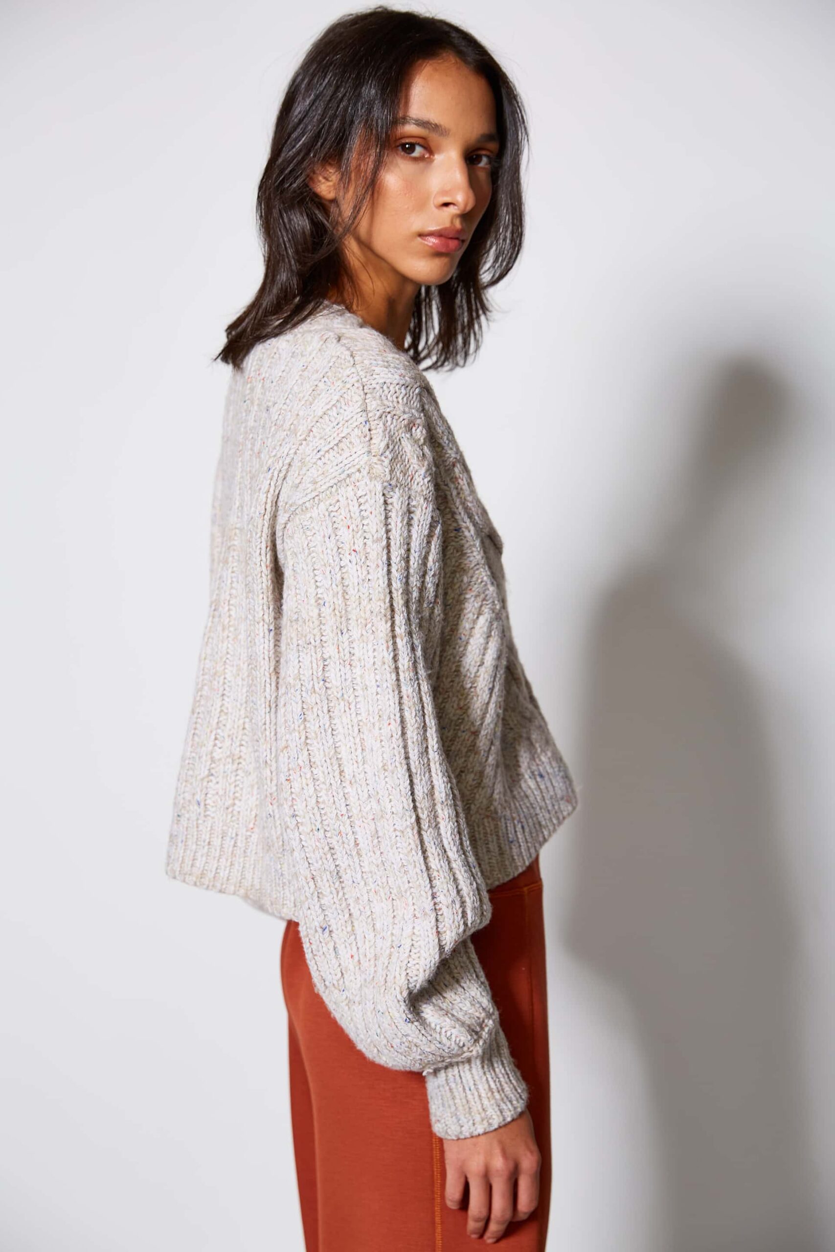 Thick knit cardigan