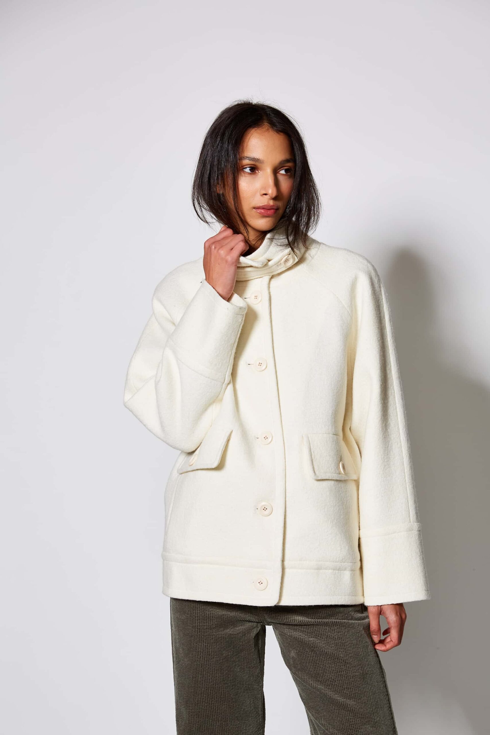 Boxy style woollen coat
