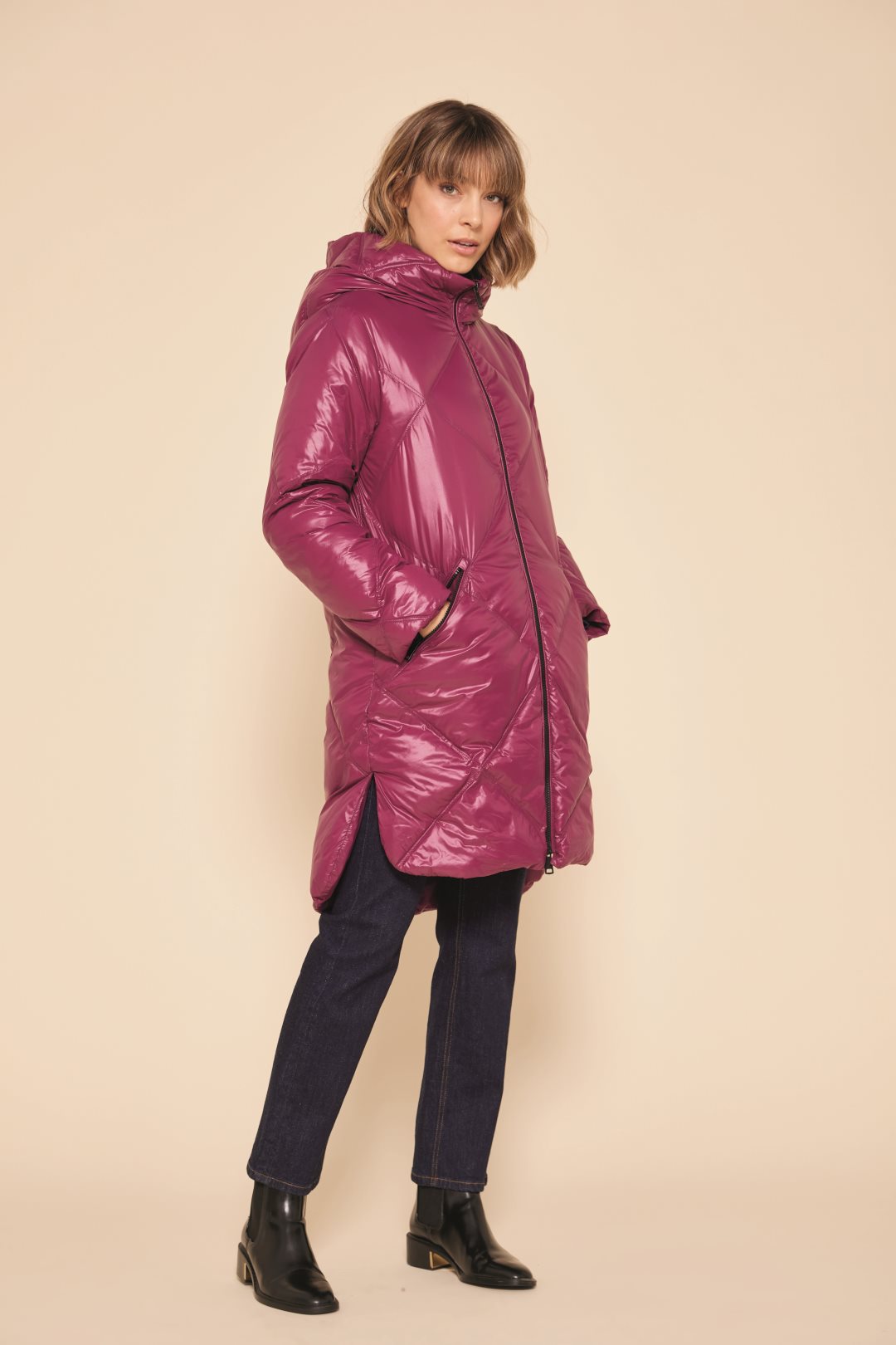 Parka color rosa mujer